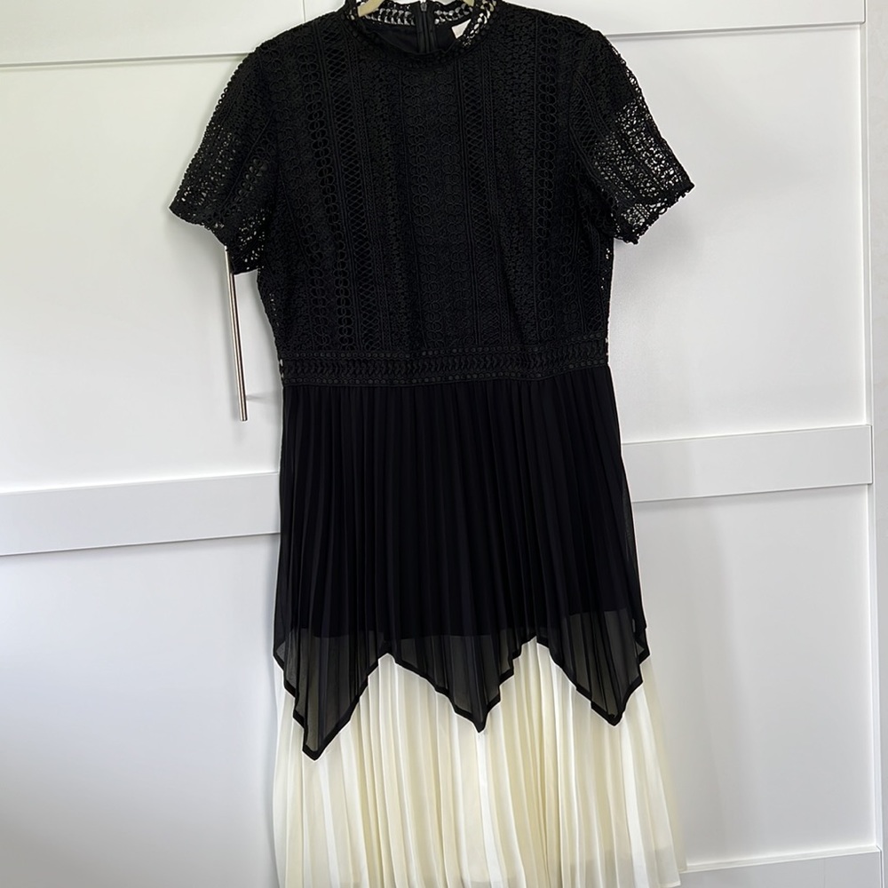 Bohme Black and Cream Midi Dress